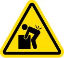 Yellow heavy object warning triangle